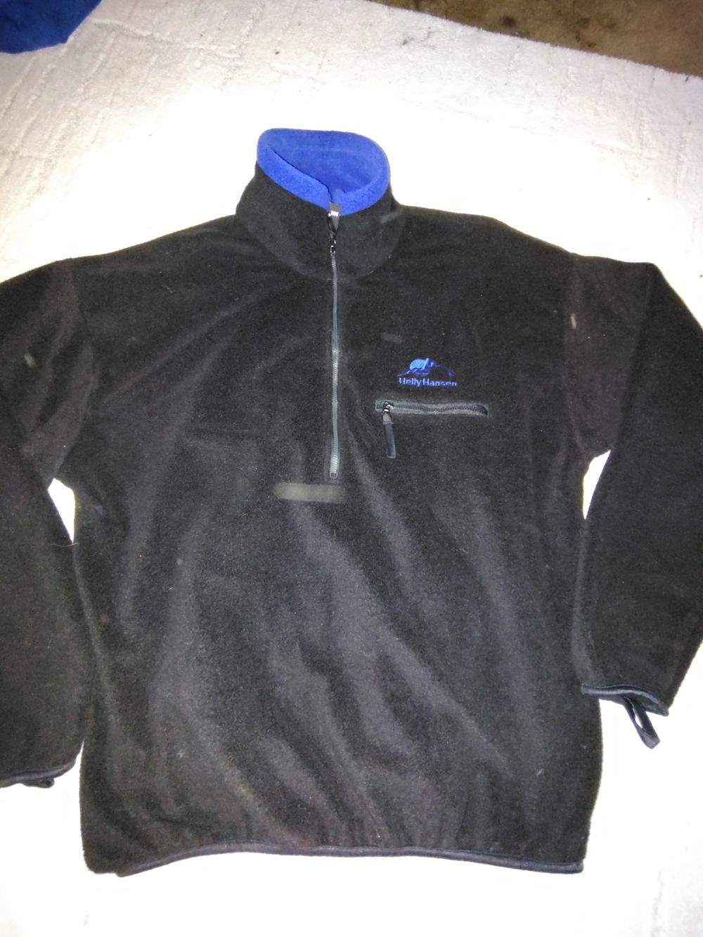 Helly Hansen Black Fleece Pullover with Blue Accents